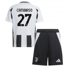 Juventus Andrea Cambiaso #27 Hjemmedraktsett Barn 2024-25 Kortermet (+ korte bukser)